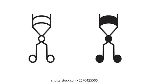 Eyelash curler vector web icons set