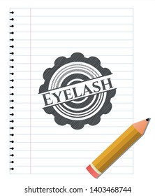 Eyelash draw with pencil effect. Vector Illustration. Detailed.