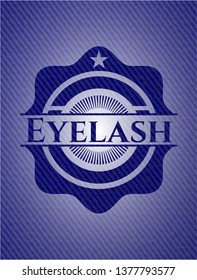 Eyelash emblem with denim texture