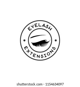 Eyelash extension banner. Template for Makeup and cosmetic procedures. Web element for social networks or badge for corporate identity
