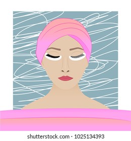 Eyelash extension. The gerl was increased eyelashes on one eye