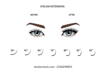 Eyelash Extension Guide. Direction schemes. Tips and tricks for eyelash extension. Infographic