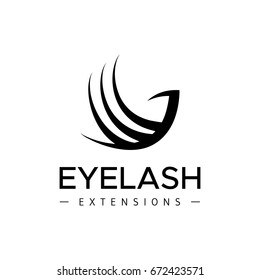 Eyelash extension logo. Abstract bird on a white background. Vector illustration in a modern style