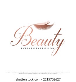 Eyelash extension logo design for beauty with creative modern concept Premium Vector