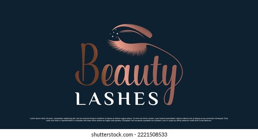 Eyelash extension logo design for beauty makeup with creative modern concept