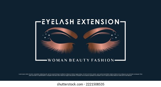 Eyelash extension logo design for beauty makeup with creative modern concept