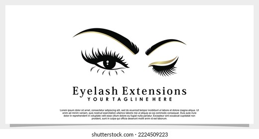 eyelash extension logo design for beauty with creative concept