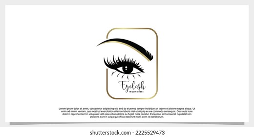 eyelash extension logo design for beauty with creative concept