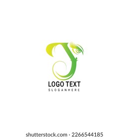 Eyelash extension logo design for beauty makeup with initial letter logo template
