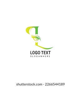 Eyelash extension logo design for beauty makeup with initial letter logo template

