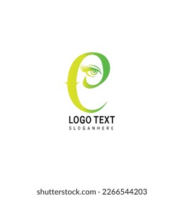 Eyelash extension logo design for beauty makeup with initial letter logo template
