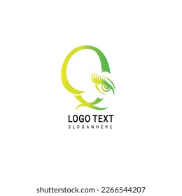 Eyelash extension logo design for beauty makeup with initial letter logo template
