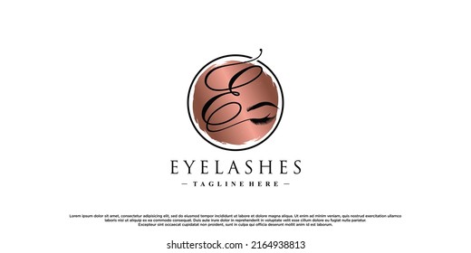 Eyelash extension logo design inspiration for beauty salon with creative element Premium Vector