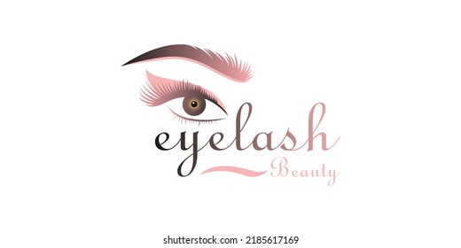 Eyelash extension logo design template for beauty salon with creative concept