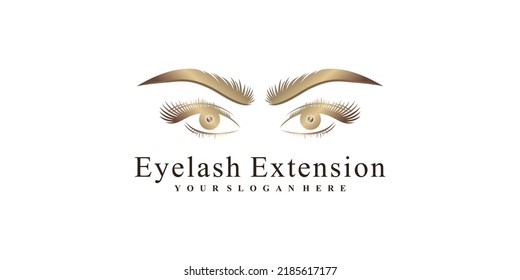 Eyelash extension logo design template for beauty salon with creative concept