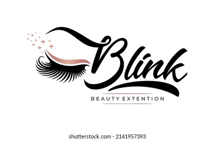 Plantilla vectorial de diseño de logotipo de extensión de Eyelash. Ilustración vectorial en un estilo femenino.
