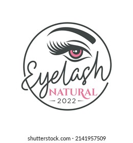 Eyelash extension logo design vector template. Vector illustration in a feminine style.