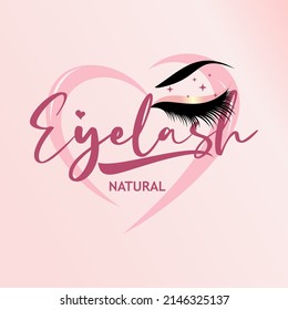 Eyelash extension logo design vector template