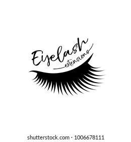 Eyelash extension logo. Vector illustration in a modern style