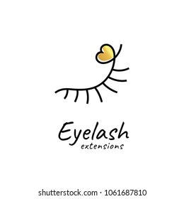 Eyelash extension logo. Vector illustration in a modern style