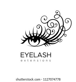 Eyelash extension logo. Vector illustration in a modern style