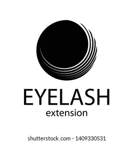 Eyelash extension logo. Vector illustration in a modern style. Black and white logo
