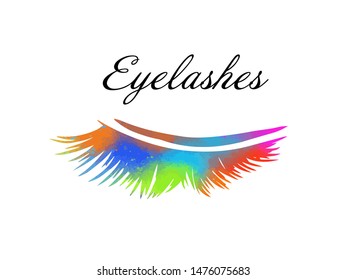 Eyelash extension logo. Vector illustration in a modern style