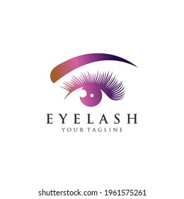 Eyelash extension logo Vector illustration