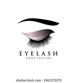 Eyelash extension logo Vector illustration