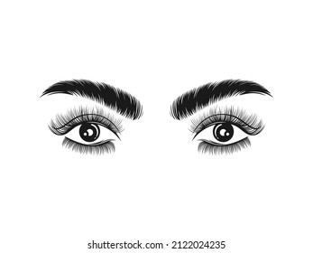 Eyelash extension logo Vector illustration
