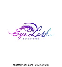 Eyelash extension logo Vector illustration
