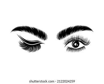 Eyelash extension logo Vector illustration
