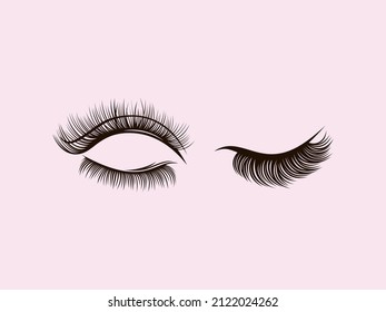 Eyelash extension logo Vector illustration
