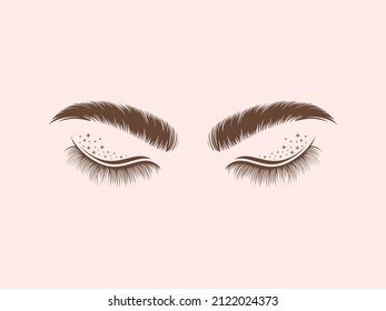 Eyelash extension logo Vector illustration
