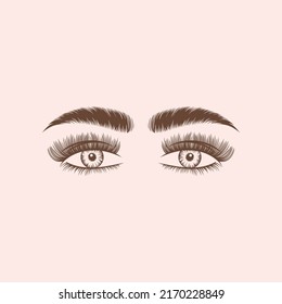 Eyelash extension logo Vector illustration