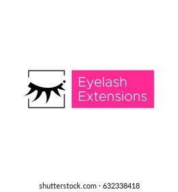 Eyelash extension logo. Vector illustration in modern style