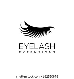 Eyelash extension logo. Vector illustration in a modern style