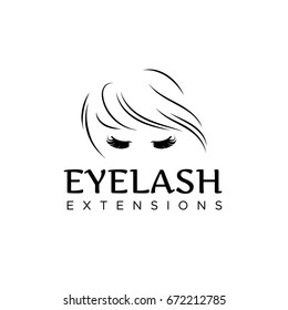 Eyelash extension logo. Vector illustration in a modern style