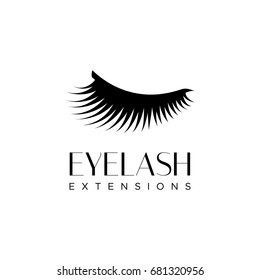 Eyelash extension logo. Vector illustration in a modern style