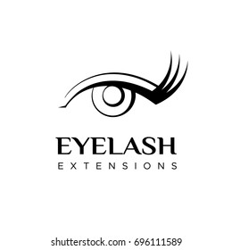 Eyelash extension logo. Vector illustration in a modern style