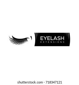 Eyelash extension logo. Vector illustration in a modern style