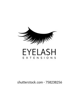 Eyelash extension logo. Vector illustration in a modern style