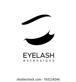 Eyelash extension logo. Vector illustration in a modern style