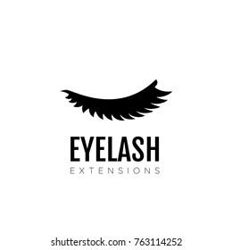 Eyelash extension logo. Vector illustration in a modern style