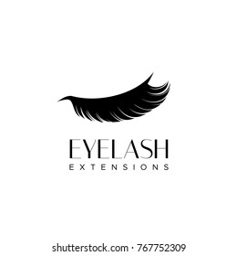 Eyelash extension logo. Vector illustration in a modern style