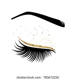 Eyelash extension logo. Vector illustration of lashes. For beauty salon, lash extensions maker.