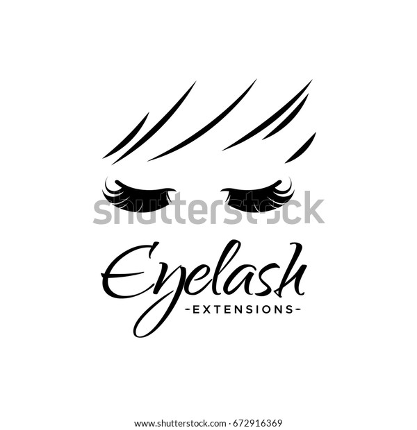 Eyelash Extension Logo Vector Illustration Modern 스톡 벡터(로열티 프리) 672916369