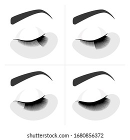 Eyelash Extension Procedure. Guide Step by Step. Infographic Vector Illustration 