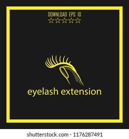 eyelash extension sketch vector icon