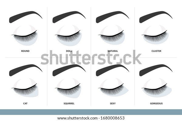 Eyelash Extension Style Chart Different Eyelash Stock Vector (Royalty ...